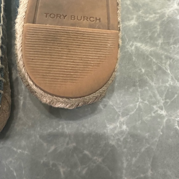 TORY BURCH Benton Slip-On Platform Espadrille Flat 8.5 M Denim/Navy/Chambray - Picture 6 of 8